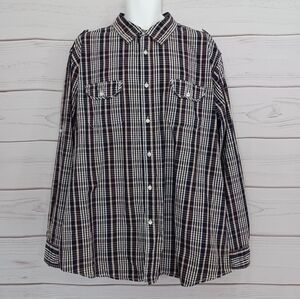 PD&C AUTHENTIC Plaid Men's Cotton Academia Preppy Button Down Shirt Top